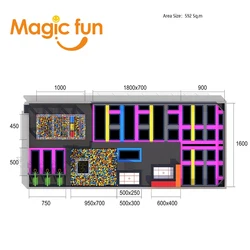 MAGICFUN   indoor inflatable trampoline  with foam pit and  trampoline manufacturer