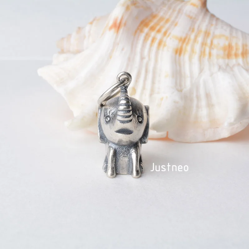 solid 925 sterling silver elephant pendant charm, Thai Silver spacer pendant charm for necklace & pendant  silver jewelry