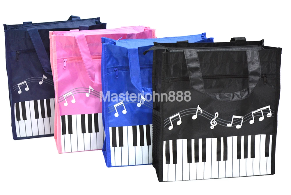 Music Piano Keyboard Music Note Oxford Bag With Zipper Outta Pocket Handbag Shopping Bag Free Shipping