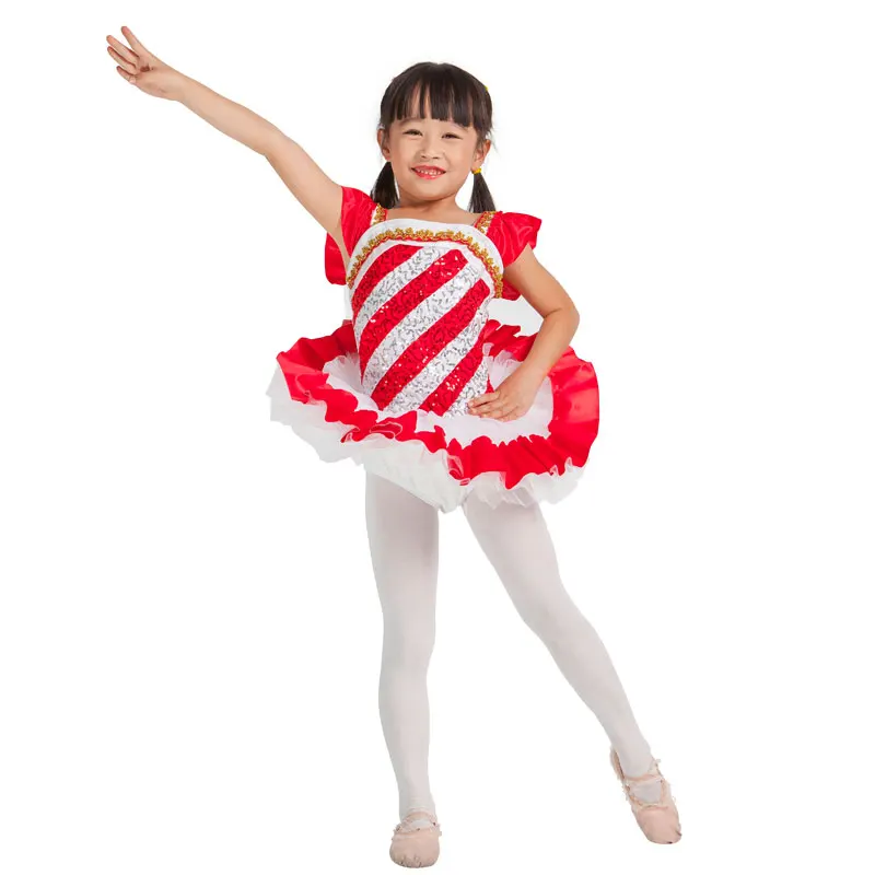 

Child Red Sequin Ballet Tutu,Kids Professional Dance Dress,Girls Ballerina Stage Performance/Competition Costume,Party Dress