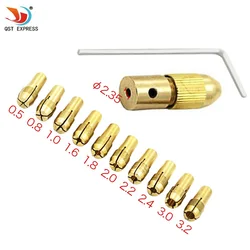 7pcs12pcs Mini Drill Brass Collet Chuck for qstyxpress Rotary Tool Including 0.5 0.8 1.0 1.6 1.8 2.0 2.2 2.4 3.0 3.2mm