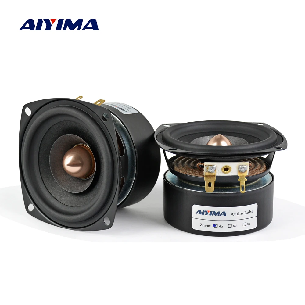 

AIYIMA 2Pcs 3 Inch Audio Speaker 4Ohm 8Ohm 15W Full Range Speaker HIFI Treble Mediant Bass Loudspeaker DIY