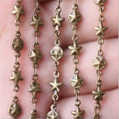 

Whole Sales 4 Meters of Starfish Design Link Handmade Chain Antiqued Bronze Color For Making Necklace