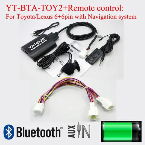 스즈키 헤드 유닛 라디오용 Yatour USB MP3 어댑터 디지털 음악 체인저 (모델 PACR01~PACR07) 20 Yatour BTA 블루투스 자동차 어댑터, 렉서스 도요타 6 + 6 핀 라디오용 리모컨 포함
