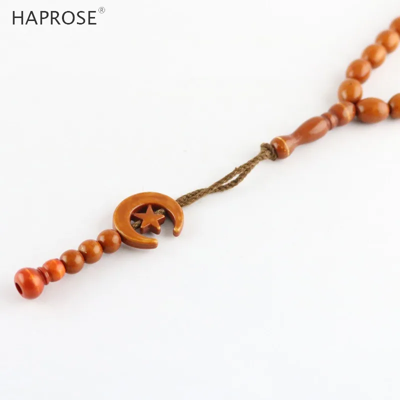 New Oval Bracelet Coffee Color Bead Ethnic Style Bracelet 33 Beads tasbih Muslim Allah Beads 10*12mm tasbin Men\'s Gift Wholesale