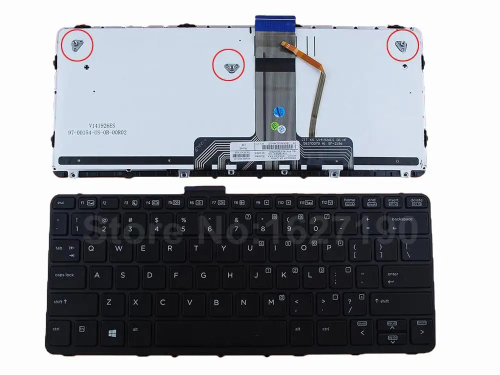 

US Keyboard For HP Pro X2 612 G1 BLACK FRAME BLACK Backlit Win8 PN:6037B0099801 NSK-CR3BV 755497-001 766641-001 9Z.N9WBV.