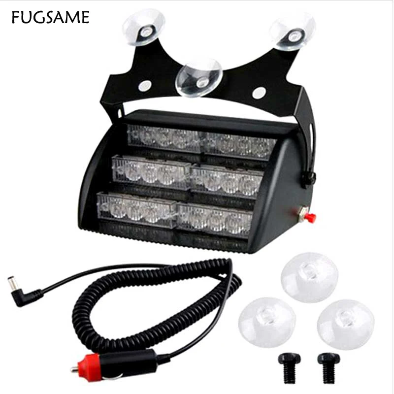 FUGSAME 18 AMBER LED Flashing strobe lamps bulbs red blue 18LED car vehicle auto truck warning Light emergency lights