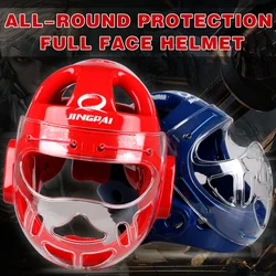 Men women fighting taekwondo head protector Full face mask MMA Muay thai Boxing helmet SanDa Wushu gloves