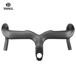 Ultralight Integrated Handlebar and Stem, No Logo, Road Bicycle Parts, Matte, Glossy, Road, 3K