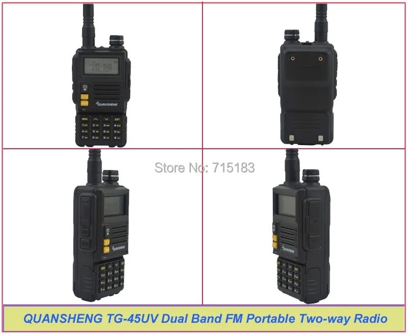 

2014 New QUANSHENG TG-45UV Walkie Talkie UHF400-480MHz & VHF136-174MHz Dual Band 6W 128CH Portable Two-way Radio