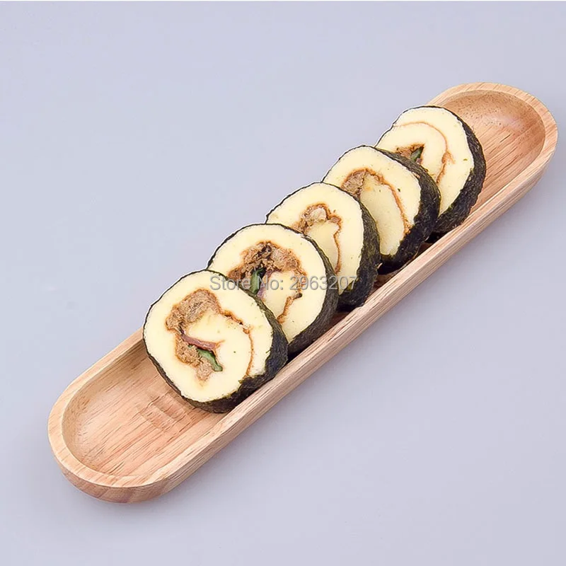 

30pcs Wood Sushi Strip Plate Japanese Style Sashimi Tray Restaurant Sushi Dish Rectangle Nigiri Plate Natural Tableware