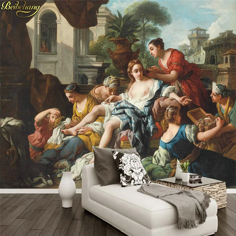 

custom European classic oil painting Photo wallpaper for walls 3 d KTV Creative papel de parede Murals wall papers home decor