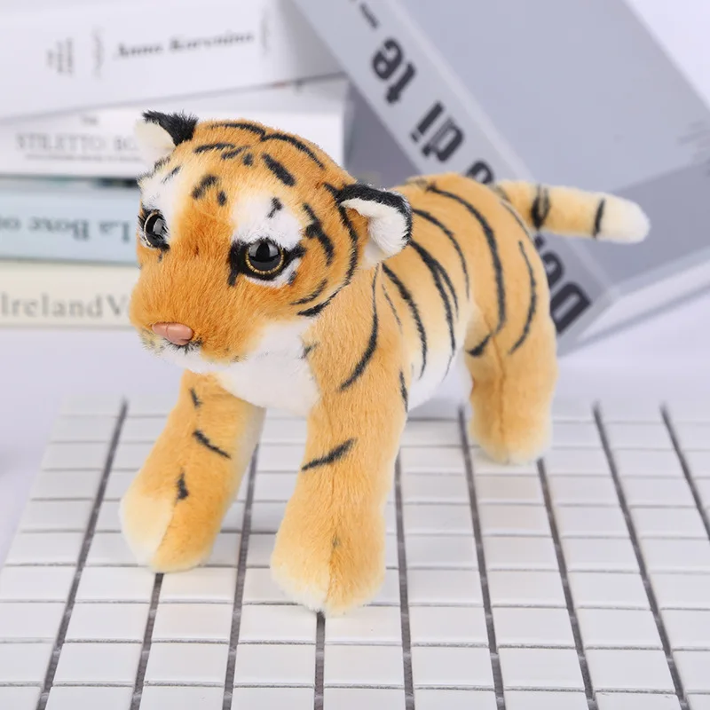

new style about 22cm yellow standing tiger plush toy soft doll kid's toy Christmas gift s2388