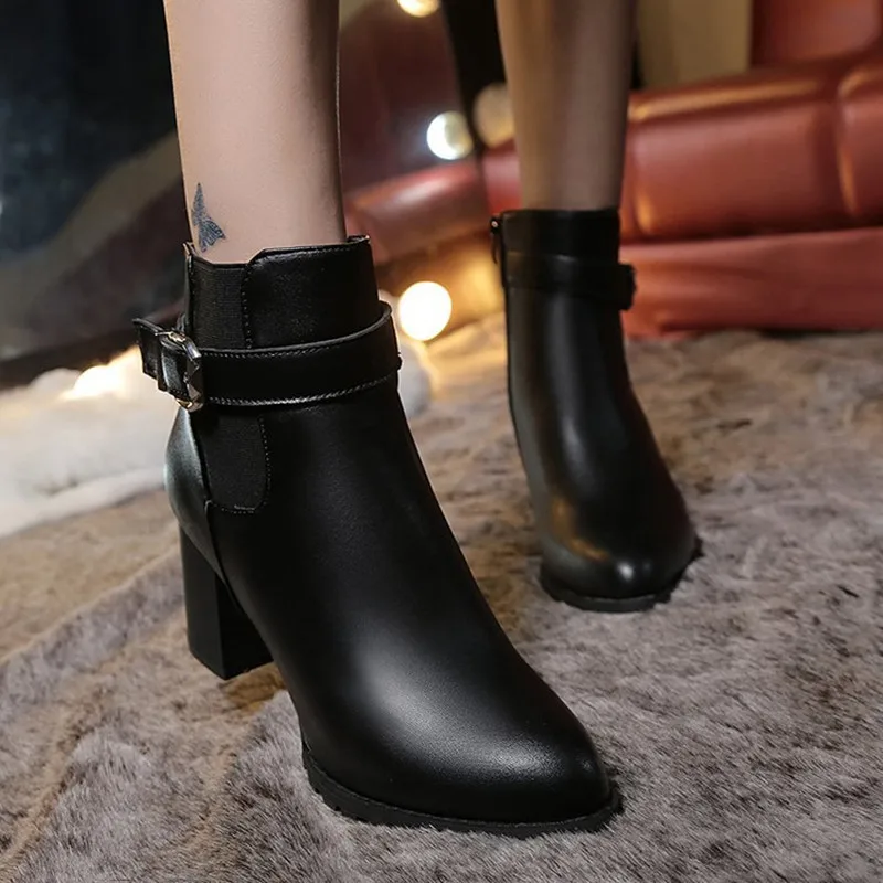Nowy 2023 Botas Mujer Fashion Women Boots Square Heel Platforms Zapatos De Mujer PU Leather Thigh High Pump Motorcycle Boots