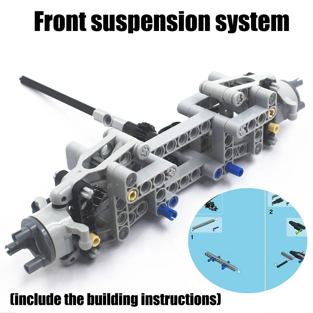 MOC Vehicle Technical Parts Set Front Suspension System 1Set Educational Building Block Compatible with Lego for Kids Boys Toy