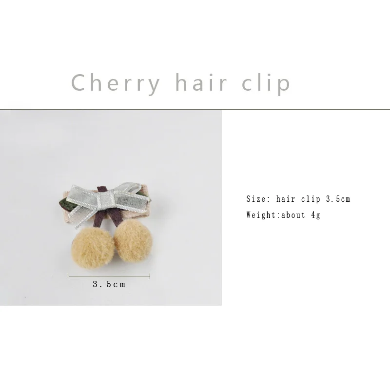 Children Solid Color Fruits Hairgrips Baby Hair pins Girls Cherry Lovely Cartoon Style Hair Clip Hair Accessories