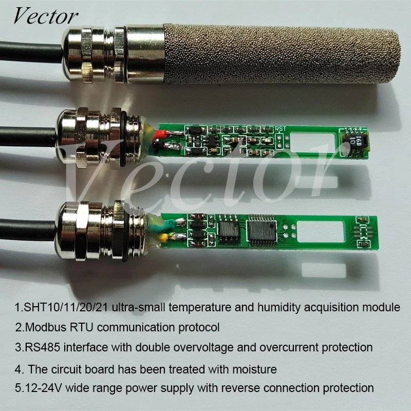 

Temperature and Humidity Sensor Transmitter SHT10/20 Temperature and Humidity Acquisition Module Modbus RTU RS485