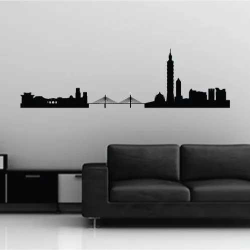 Taipei Taiwan Skyline - Famous Landmarks Removable Wall Decor Decal Sticker  Fashion Free Shipping Poster