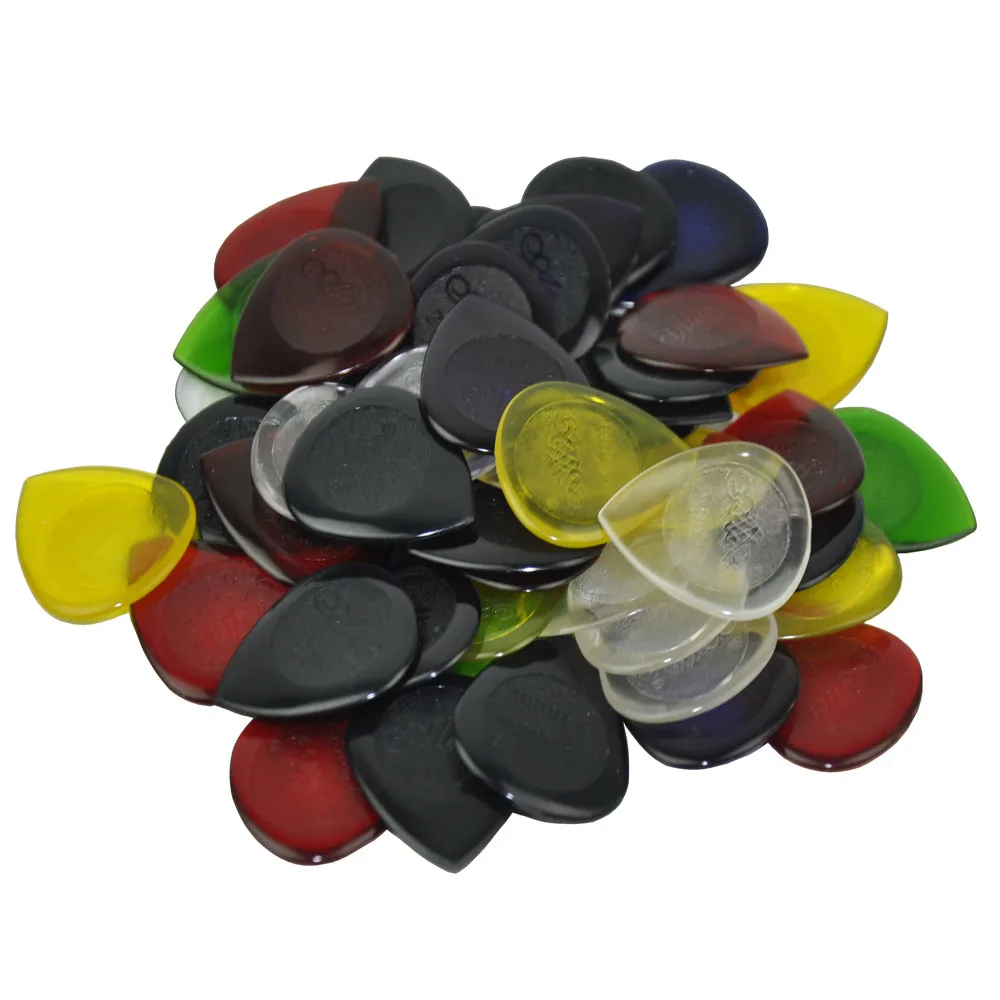 Lots of 50pcs 2mm Standard Heart Guitar Picks Plectrums For Electric Guitar Jazz Assorted Colors