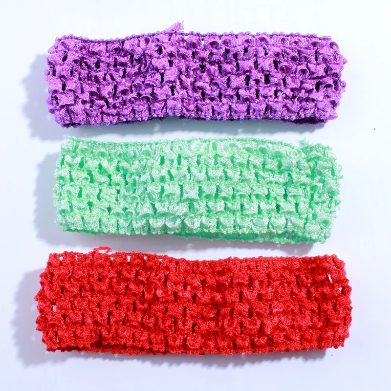 

50PCS 4CM Fashion Crochet Elastic Band For Hair Accessories Hollow out Knit Headband For Hairband Head Wear