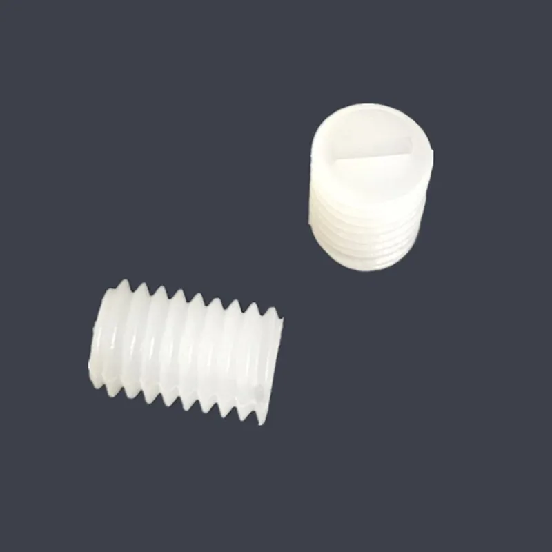 

10PCS M3 M4 M5 M6 M8 M10 PVDF Poly Vinylidene Flat Point Hexagon Socket Set Screw Preservative Strong Acid and Alkali Resistance