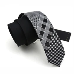 High Quality  New Men's Ties 5.5CM Slim Plaid Neckties Korean Style Houndstooth Handmade Business Casual Tie For Men Gift