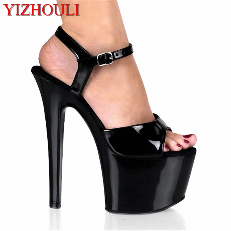 

6 inch Pointed Stiletto high heels Open Toe womens Shoes 17cm high-heeled sandals platform pole dance shoes