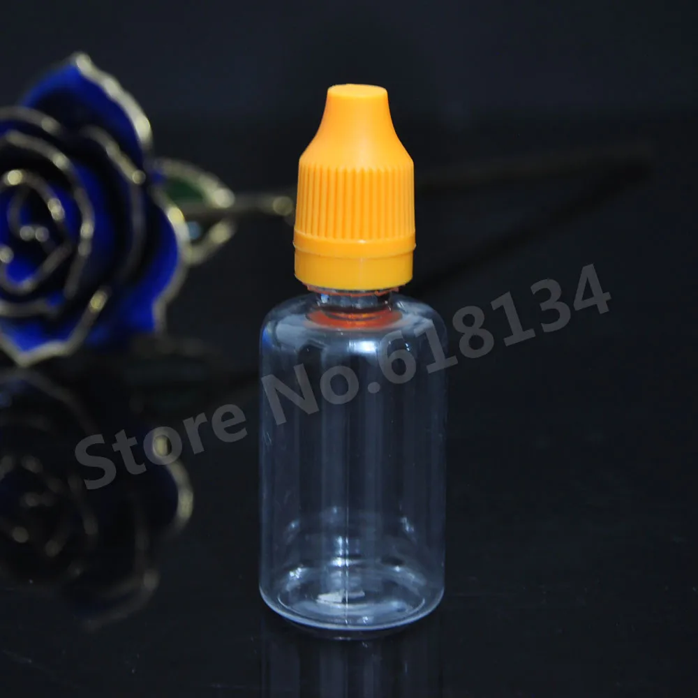 Free shipping 2500pcs PET 30ML Plastic Dropper Bottles With Childproof Tamper Cap Clear E Liquid Bottles CRC/tamper-evident cap