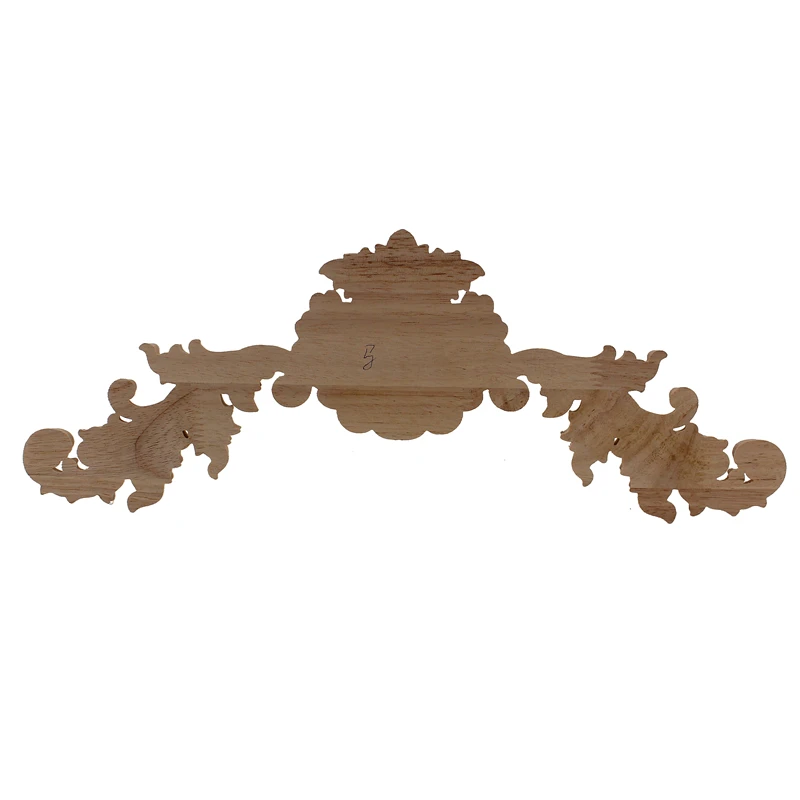VZLX Flower Wood Carving Appliques Furniture Cabinet Unpainted Wooden Mouldings Decal Decorative Figurine Home Decoration Decor