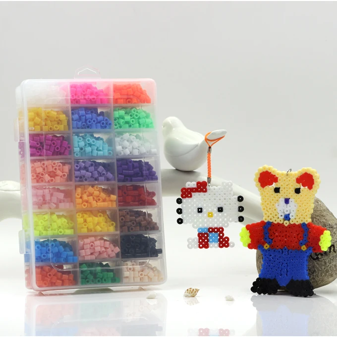 

24 Color Perler Beads 5500pcs box set of 5mm Hama Beads for Children Educational jigsaw puzzle diy Toys Fuse Beads Pegboard