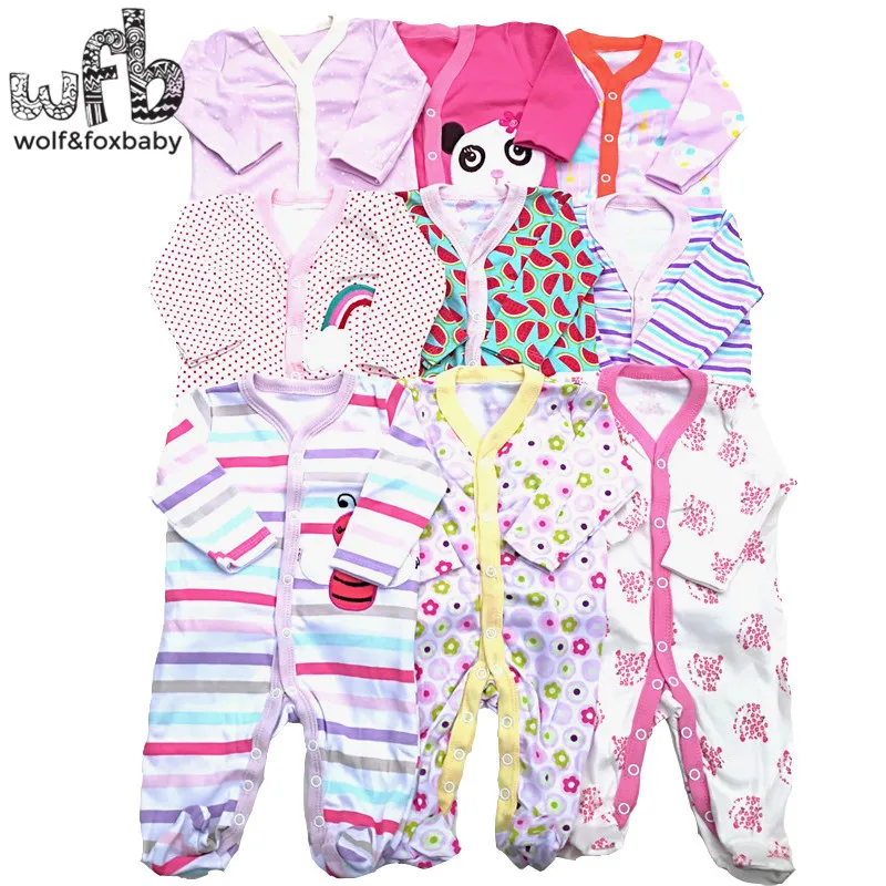 

Retail 3pcs/lot 0-12months long-Sleeved Baby Infant cartoon footies bodysuits for boys girls jumpsuits Clothing newborn clothes