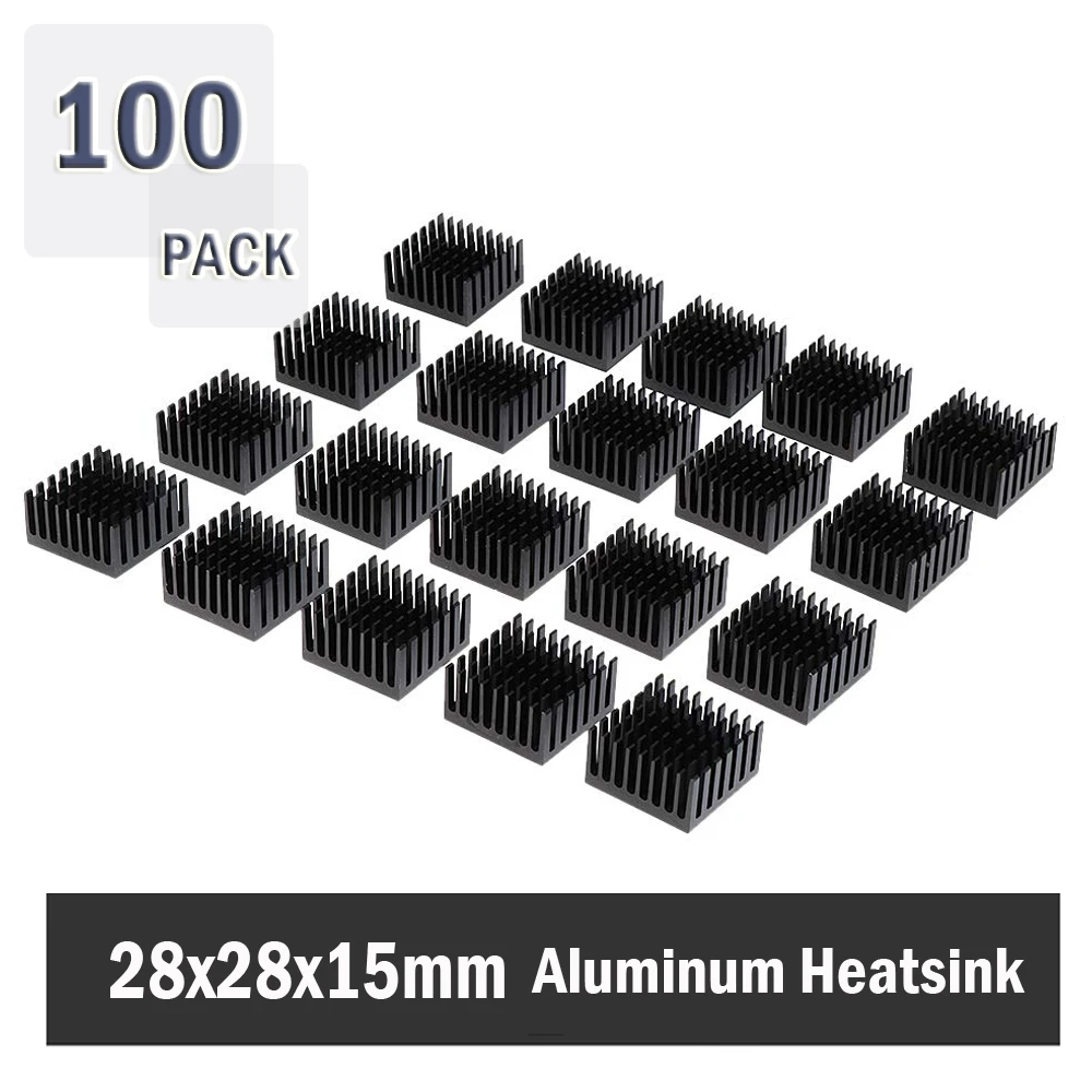 

100Pcs Gdstime 28x28x15mm Cooling Accessories DIY Heatsink CPU GPU IC Memory Chip Aluminum Heat Sink Extruded Cooler Radiator