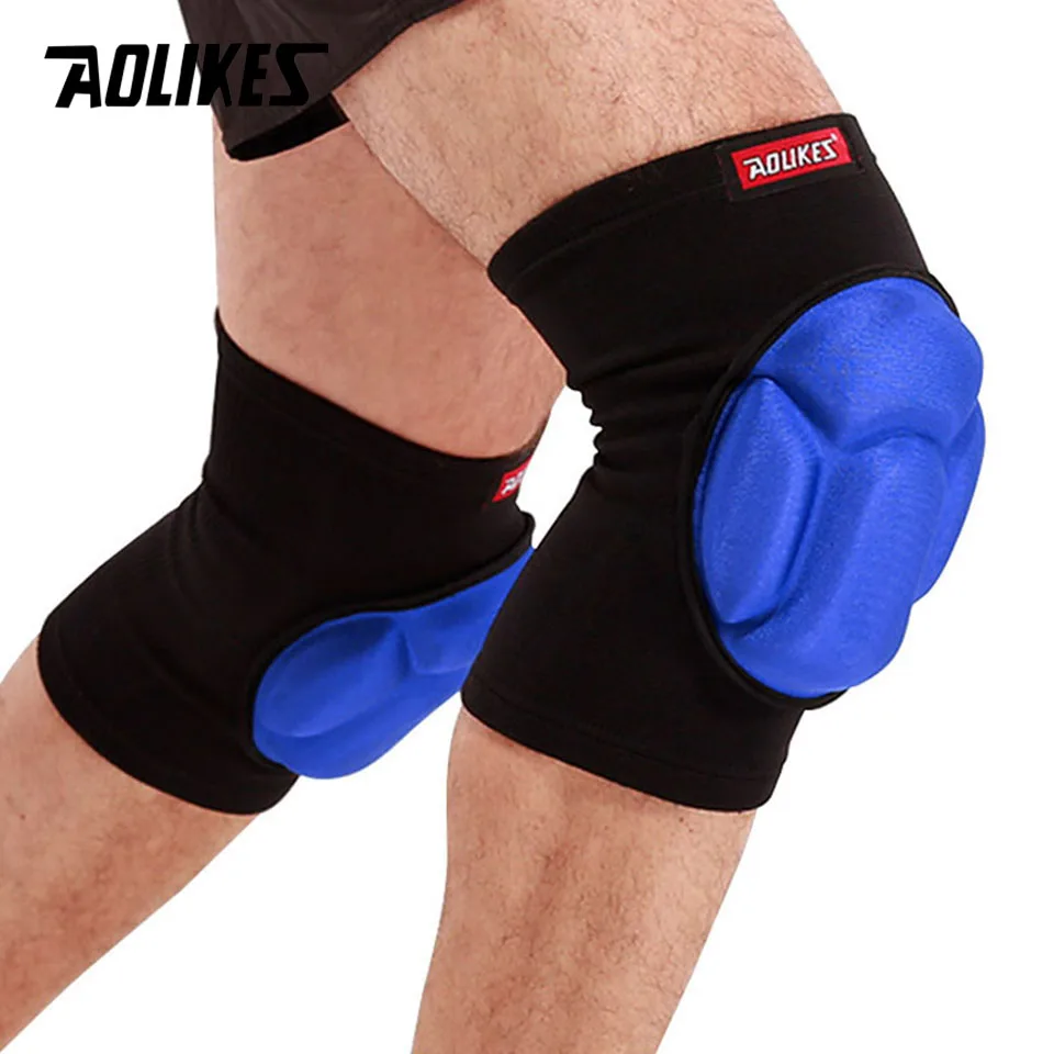 AOLIKES 1 Pair Thickening Football Volleyball Extreme Sports knee pads brace support Protect Cycling Knee Protector Kneepad