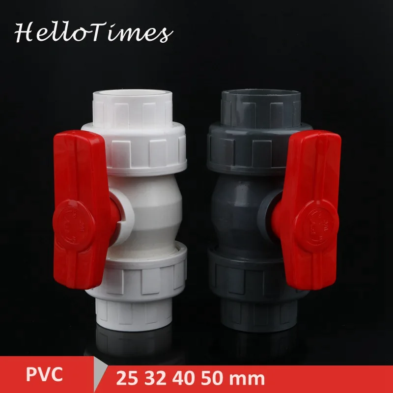 

1pc 20mm 25mm 32mm 40mm 50mm PVC Ball Valve Union Valve PVC Water Pipe Connector Plumbing Hose Fittings Slip Shut Valve