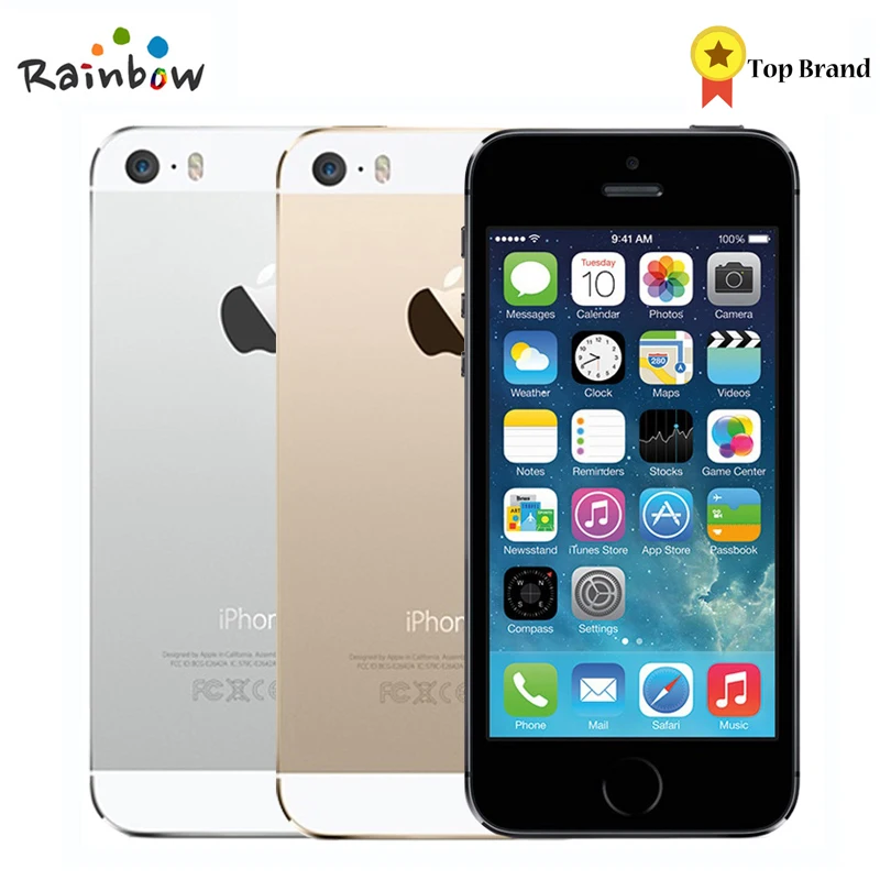 Factory Unlocked Original Apple iPhone 5s with Fingerprint IOS OS 4.0 Inch Screen Mobile Phone Touch ID iCloud App Store