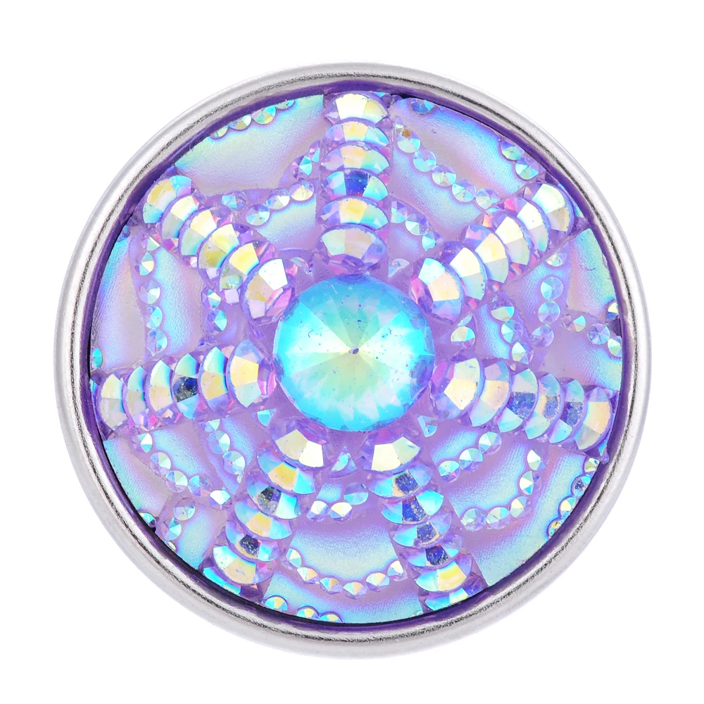 Vocheng Snap Charm 6 Colors 18mm Glitter Resin Button Vn-1290