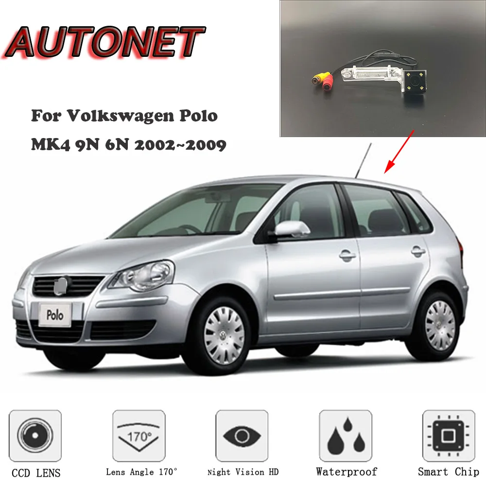 

Камера заднего вида AUTONET HD с ночным видением для Volkswagen Polo VW Polo MK4 9N 6N 2002 ~ 2009/резервная камера/камера для номерного знака