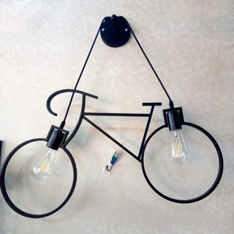 

Nordic creative personality restaurant bar table children room aisle bicycle wall lamp