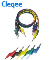 Cleqee P1036 1Set 5pcs 1M 4mm Banana to Banana Plug Test Cable Lead for Multimeter 5 Colors