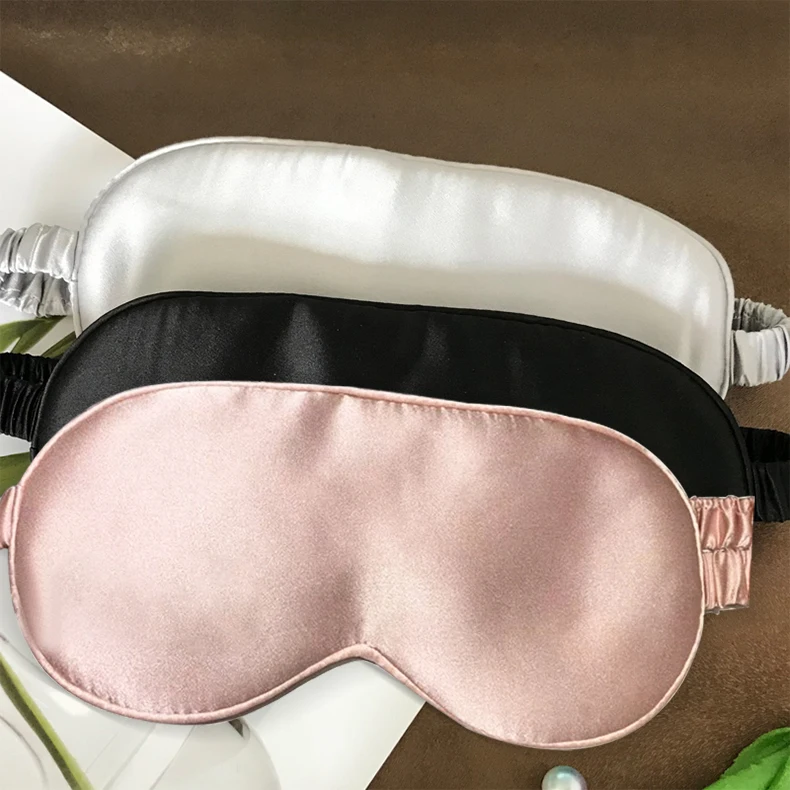 Pure Natural Mulberry Silk Sleep Rest Eye Mask Padded Shade Cover 19 Momme Travel Relax Normal Eyeshade Blindfolds