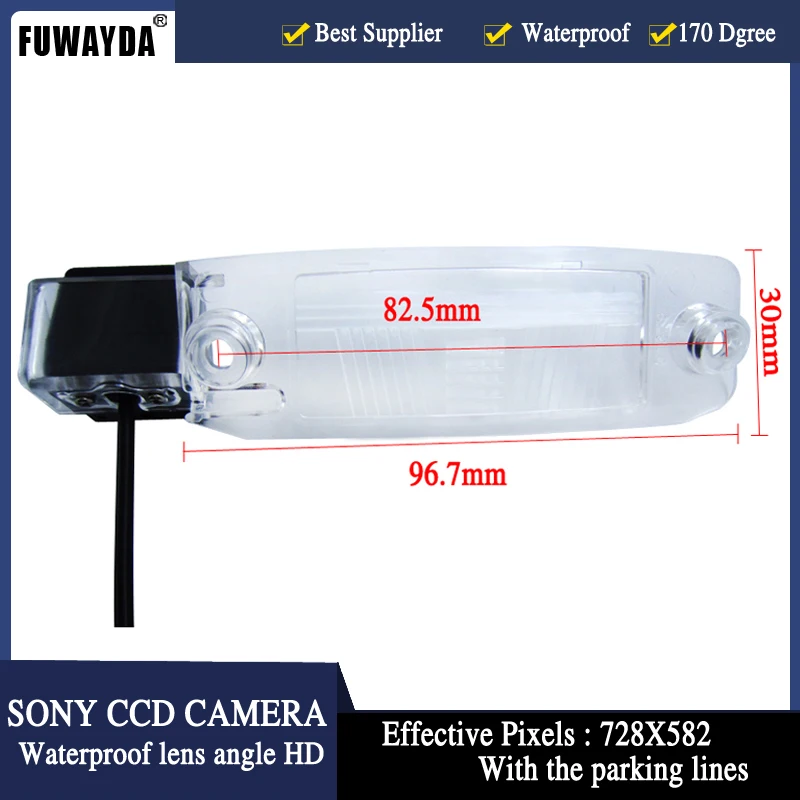 FUWAYDA Car Rear View camera CCD Waterproof  Reverse Backup Parking  Camera with parking lines for Kia Sportage R 2010-2014 HD