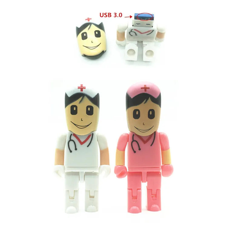 

High Speed Doctor Doll USB 3.0 Flash Drive Nice Nurse Pen Drive Real Capacity Memory Stick 64GB/32GB/16GB/8GB