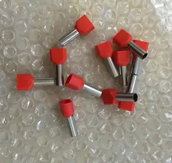 100pcs TE6014 2x6mm2 Double tube line nose needle shape Insulated Bootlace Ferrule Terminal