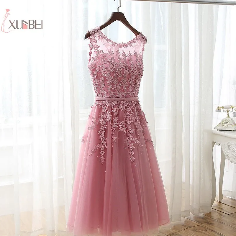 

Luxury Red Pink Burgundy Tulle Lace Short Dress Prom Applique Beaded Prom Gown Gala Dress Vestido de festa