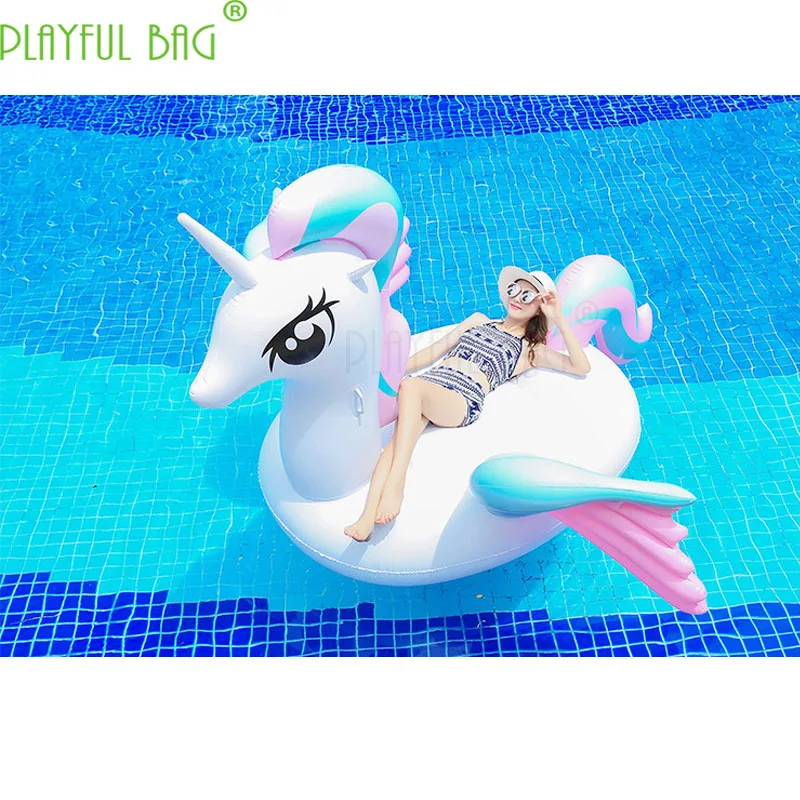 

250X250X130CM New swimming circle lady Coloured Wing Inflatable Cartoon color horse Floating Bed Large area party swimming laps