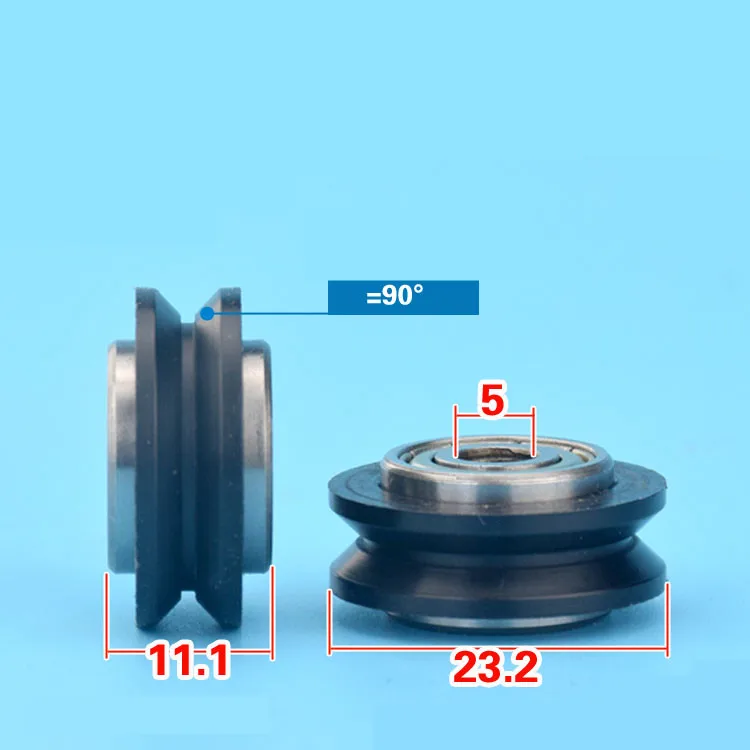 5*23*11mm Double bearing V groove CNC 3D passive wheel printer accessories Openbuilds roller bearing pulley bearing POM