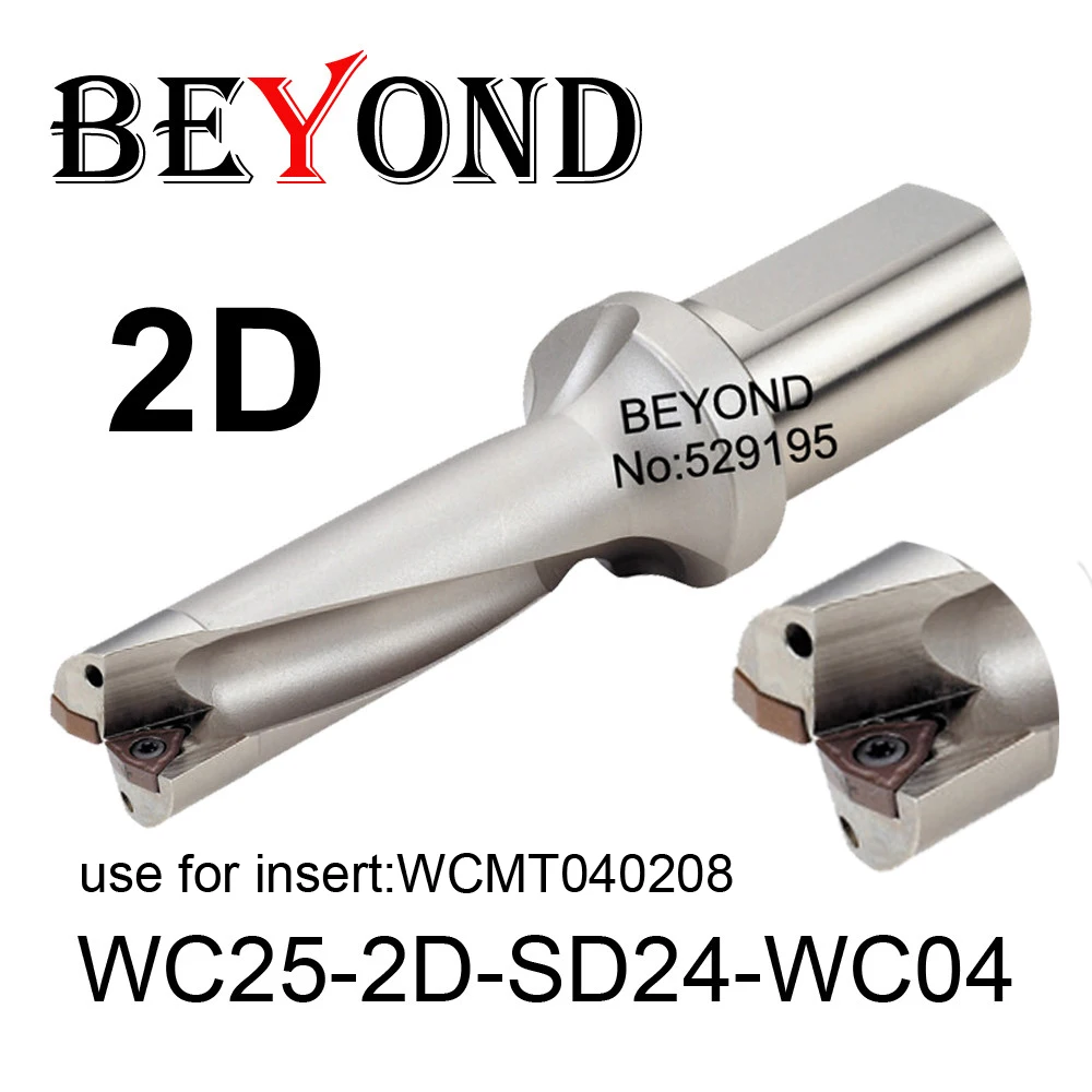 

BEYOND WC 2D 24mm 24.5mm WC25-2D-SD24-WC04 SD24.5 U Drilling use Carbide Inserts WCMT WCMT040208 Drill Bit Indexable CNC Tools