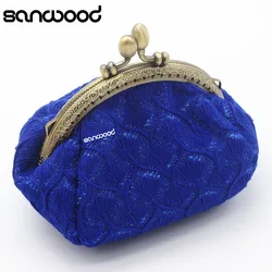 Women Vintage Woolen Yarn Knitted Coin Purse Sweet Mini Wallet Card Holder Bag