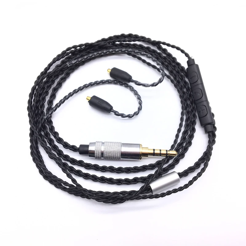 DIY SE215 HIFI Headset MMCX Upgrade Cable For Shure SE215 SE535 SE846 Earphones Headphone Cord With Mic for iphone huawei xiami
