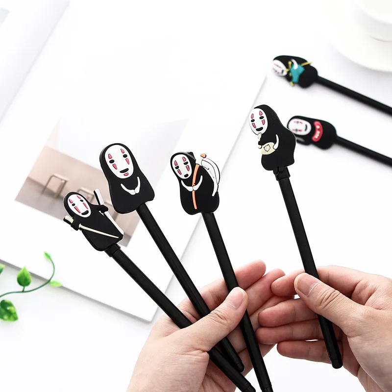 1 PCS Cute Kawaii Black Ink Cartoon Anime Gel Pen Cartoon Plastic Gel Pens for Writing Office School Supplies Korean Stationery